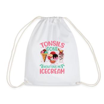 Icecream Tonsil Survivor Tonsillectomy - Drawstring Bag - white - Front