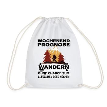 Wochenend Prognose Wandern Outdoor Berge - Turnbeutel - Weiß - Vorne