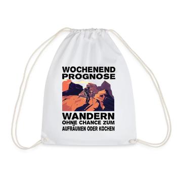 Wochenend Prognose Wandern Outdoor Berge - Turnbeutel - Weiß - Vorne