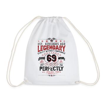 Vintage Legendary - Aged perfectly 69th birthday - Drawstring Bag - white - Front