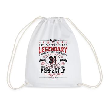 Vintage Legendary - Aged perfectly 31st birthday - Drawstring Bag - white - Front
