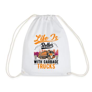 Garbage Truck Garbage Collection Gift Garbage Truck - Drawstring Bag - white - Front