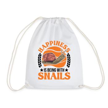 Happiness is being with Snails Snail - Drawstring Bag - white - Front