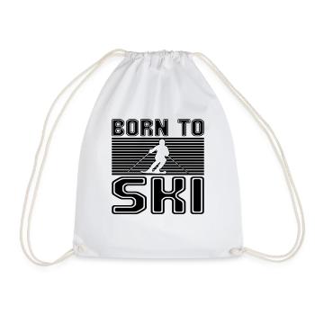 Ski - Drawstring Bag - white - Front