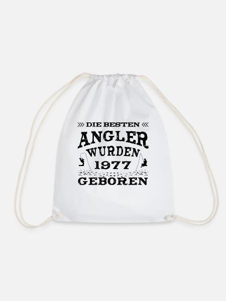Angeln Jahrgang 1977 Geburtstag geboren - Turnbeutel - Weiß