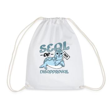 Seal of rejection say no. - Drawstring Bag - white - Front