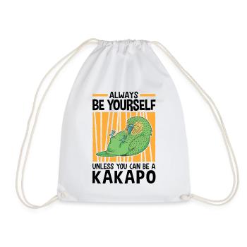 Be a Kakapo flightless parrot - Drawstring Bag - white - Front