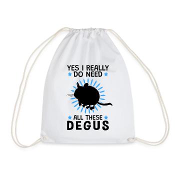 Yes I need all this Degus rodent Chile - Drawstring Bag - white - Front