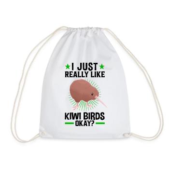 Ich mag halt Kiwi Vogel Schnepfenstrauß - Turnbeutel - Weiß - Vorne