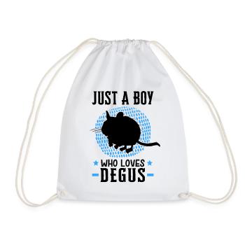 Only a boy of the Degus loves rodent Chile - Drawstring Bag - white - Front