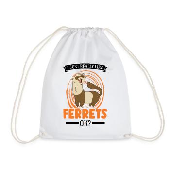 J’aime beaucoup Ferrets Frettchen - Sac de sport léger - blanc - Devant