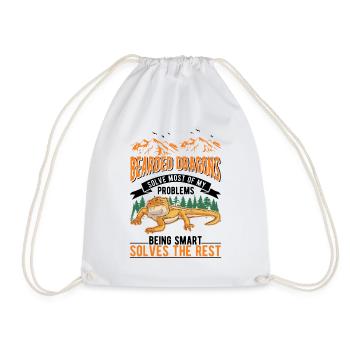 Bearded Dragon Pogona Gift - Drawstring Bag - white - Front