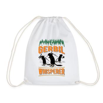 Gerbil Whisperer Racing Rat Gift Gerbil - Drawstring Bag - white - Front