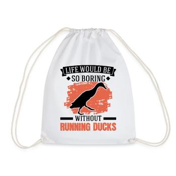 Indian Running Gift Running Duck - Drawstring Bag - white - Front