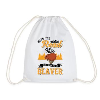 Quand vous lisez ceci Ne regardez pas mon castor - Sac de sport léger - blanc - Devant