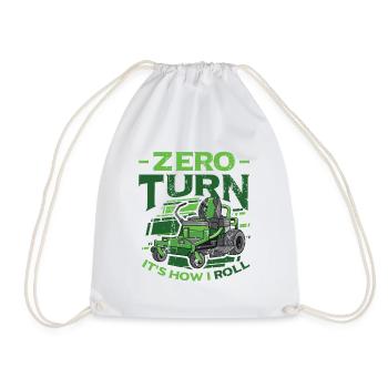 Zero Turn It's How I Roll Lawn Mower - Drawstring Bag - white - Front