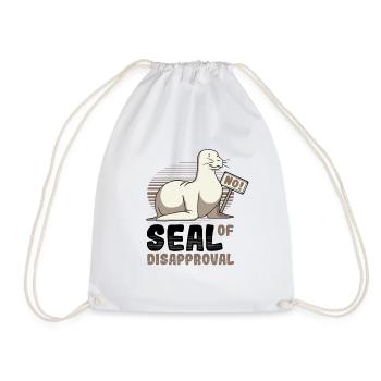 Seal of rejection say no. - Drawstring Bag - white - Front