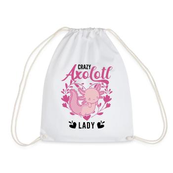 Crazy Axolotl lady tail lurch axolotl girl - Drawstring Bag - white - Front