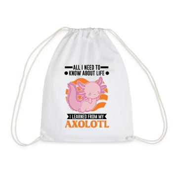Axolotl Gift Tail Lurch - Drawstring Bag - white - Front