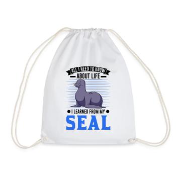 Seal Gift Seal Sea Lion - Drawstring Bag - white - Front