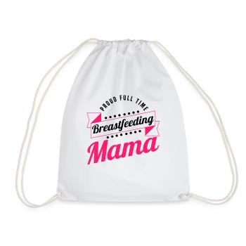 Breastfeeding Normalized Proud Full Time - Drawstring Bag - white - Front