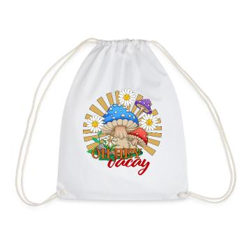 Oh Hey Vacay Shirt, Vacation Funny Beach Camping - Drawstring Bag - white - Front