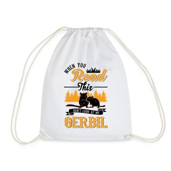 Gerbil Gift Racing Rat Germesau - Drawstring Bag - white - Front