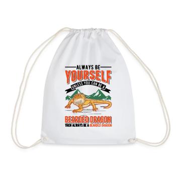 Bearded Dragon Pogona Gift - Drawstring Bag - white - Front
