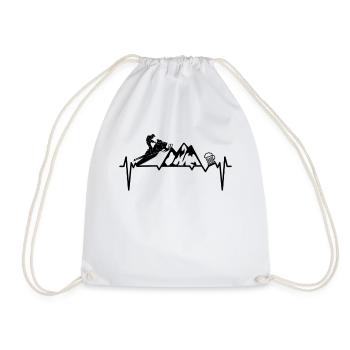 Snowmobiler Snowmobile Beer Heartbeat - Drawstring Bag - white - Front