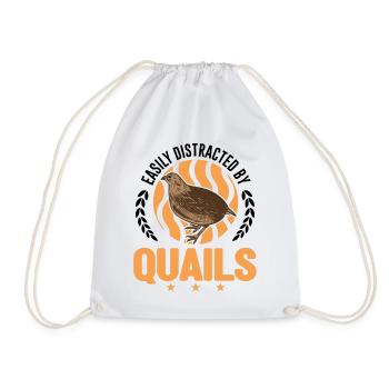 Easily distracted by Quails - Turnbeutel - Weiß - Vorne