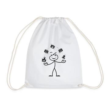 Photographie Caméra Photo Stick Figure Photographe - Sac de sport léger - blanc - Devant