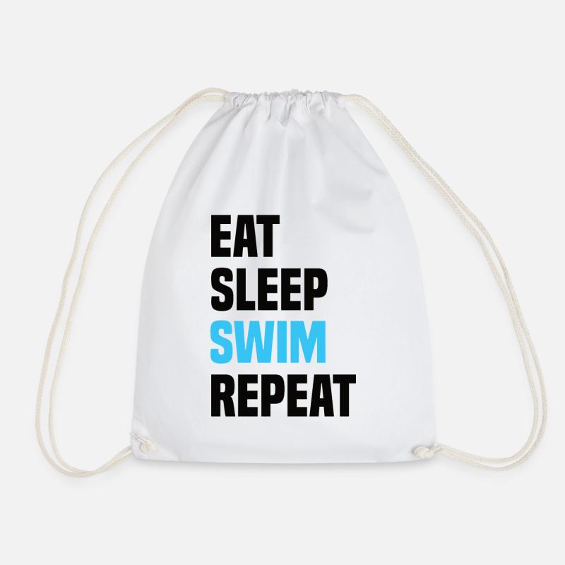 Eat Sleep Swim Repeat - Turnbeutel - Weiß