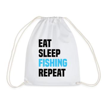 Eat Sleep Fishing Repeat - Drawstring Bag - white - Front