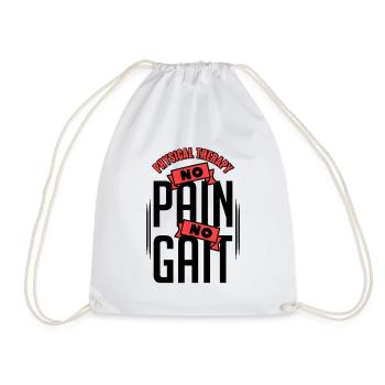 Physical Therapy No Pain No Gait Physics PT - Turnbeutel - Weiß - Vorne