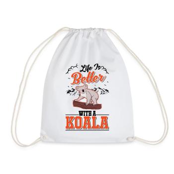 Life is better with a Koala Koala Bear - Drawstring Bag - white - Front