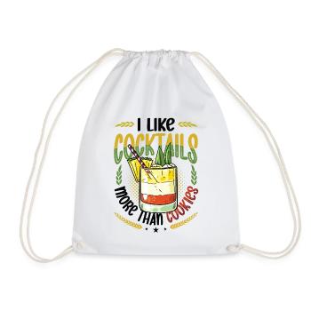 Like Cocktails More Than Cookies Christmas In July - Drawstring Bag - white - Front