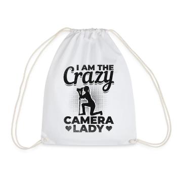 Fotografin Ladies I Am The Crazy Camera Lady - Turnbeutel - Weiß - Vorne