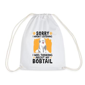 Old English Shepherd thought of Bobtail - Drawstring Bag - white - Front