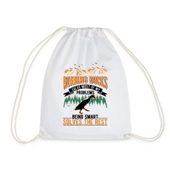 Indian Running Gift Running Duck - Drawstring Bag - white - Front