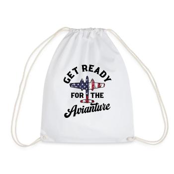 Jet Fighter Pilot Get Ready for the Avianture - Drawstring Bag - white - Front
