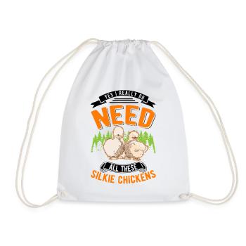 Silk Chicken Cadeau Silkie Chicken - Sac de sport léger - blanc - Devant