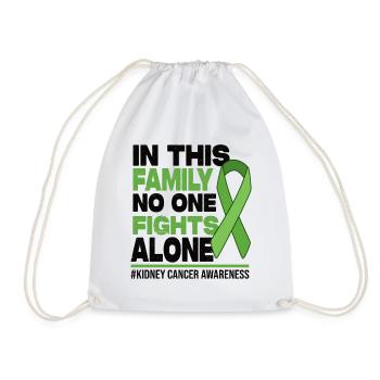 No One Fights Alone Family - Kidney Cancer - Drawstring Bag - white - Front