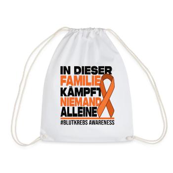 Niemand Kämpft Alleine Familie - Blutkrebs - Turnbeutel - Weiß - Vorne
