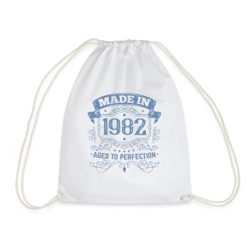 Made in 1982 Birthday Vintage - Drawstring Bag - white - Front