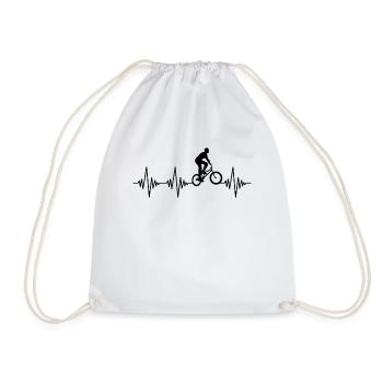 BMX Heartbeat - Drawstring Bag - white - Front