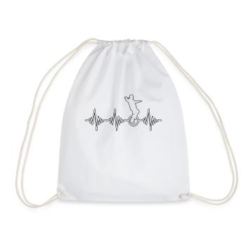 Unicycle Heartbeat - Drawstring Bag - white - Front