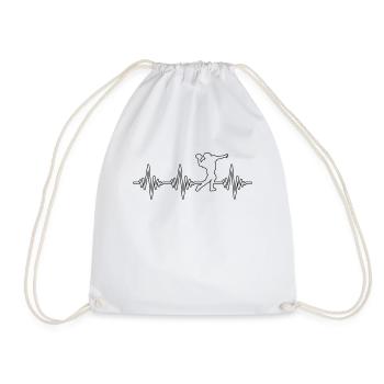 Football Heartbeat - Drawstring Bag - white - Front