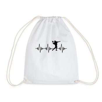 Football Heartbeat - Drawstring Bag - white - Front
