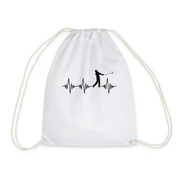 Golf Heartbeat - Drawstring Bag - white - Front