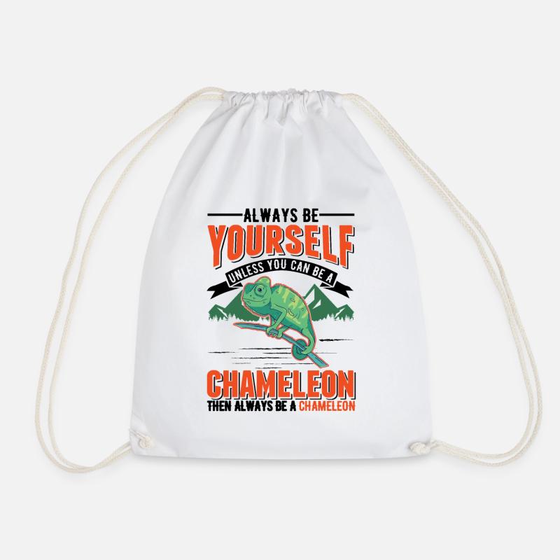 Chameleon Gift Chameleon - Drawstring Bag - white